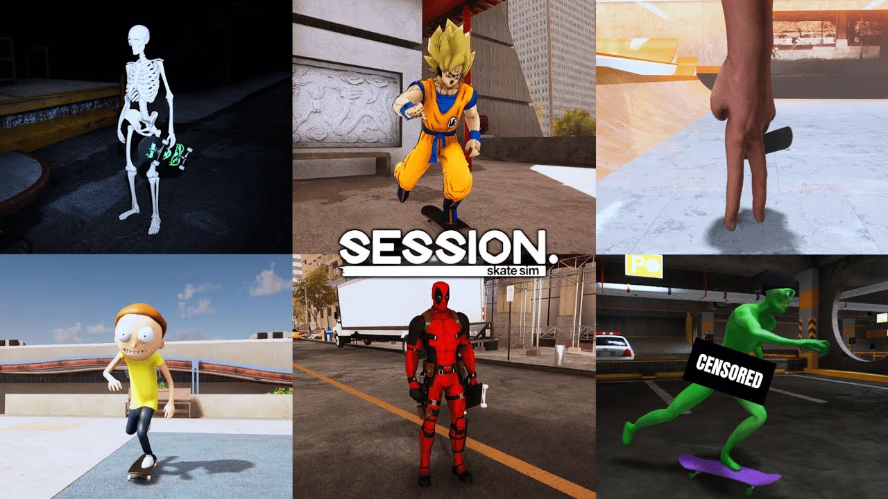 Testei 13 SKINS LEND&Aacute;RIAS no Session Skate Sim