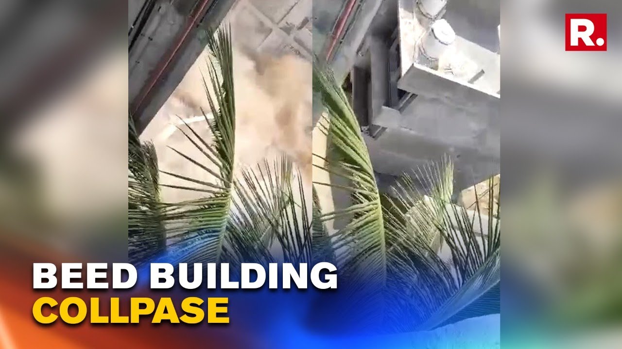 Beed Building Collapse Video | Under Construction Building Collapses In Maharashtra; Tragedy Averted