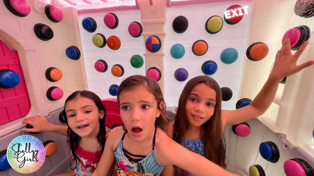 100 Mystery Buttons But Only 1 Escape: Messiest Game Ever  #100mysterybuttons #kidsfun