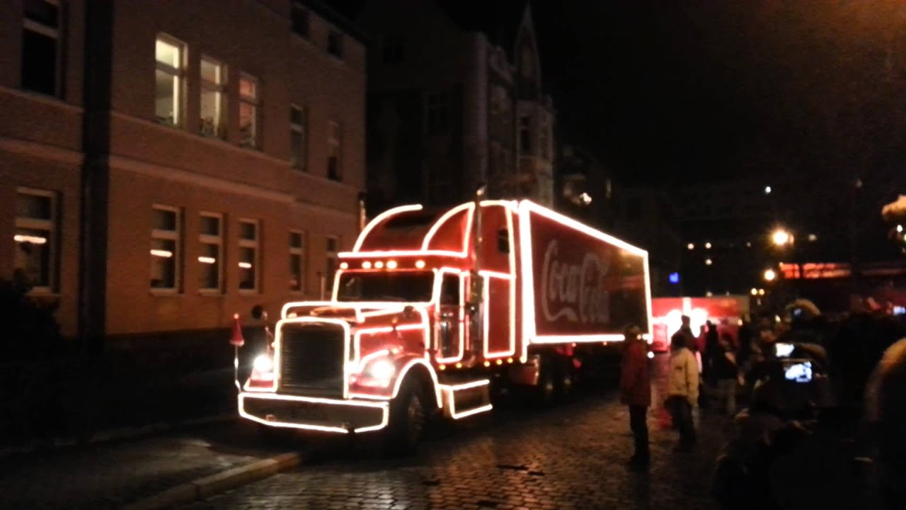 Abfahrt Coca Cola Weihnachtstruck Nordhausen 2013