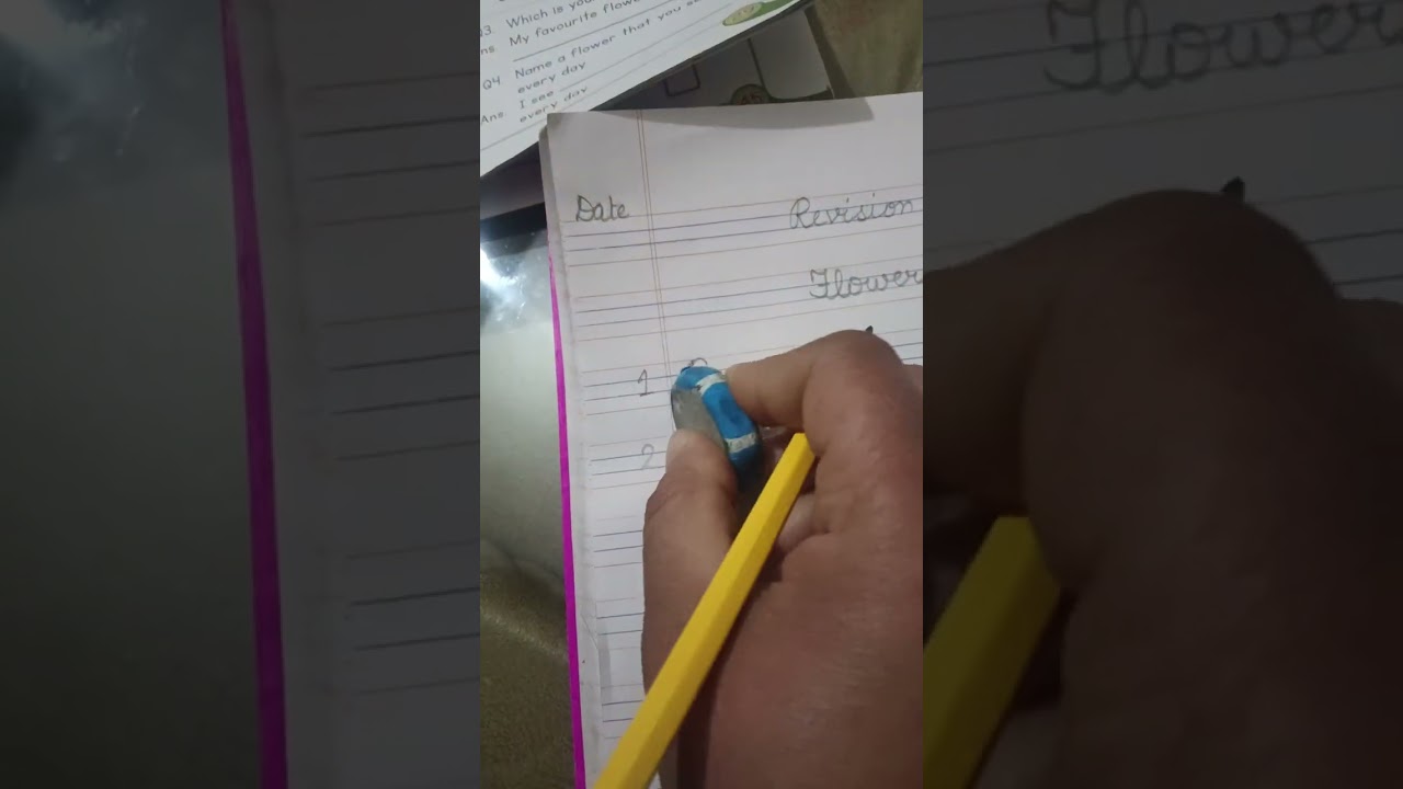  U kg class g.k work topic is flowers name 