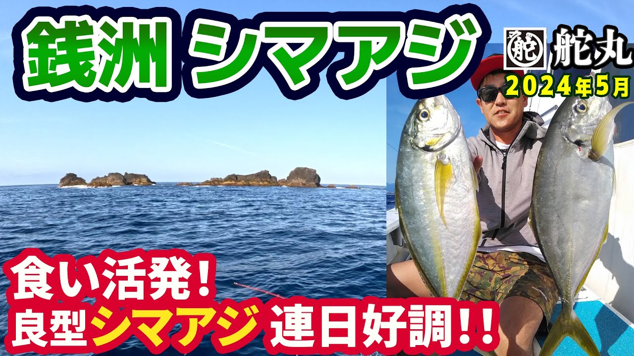 【銭洲 シマアジ】良型シマアジ食い活発・連日好調！前回リベンジ達成!!水中カメラ映像あり【舵丸】《4K動画》2024.5.5