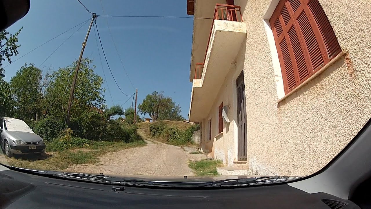 Kerpini, Achaea, Greece (narrow village roads) - onboard camera