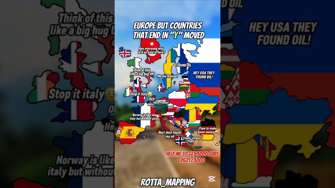 Europe but countries that end in Y moved. 