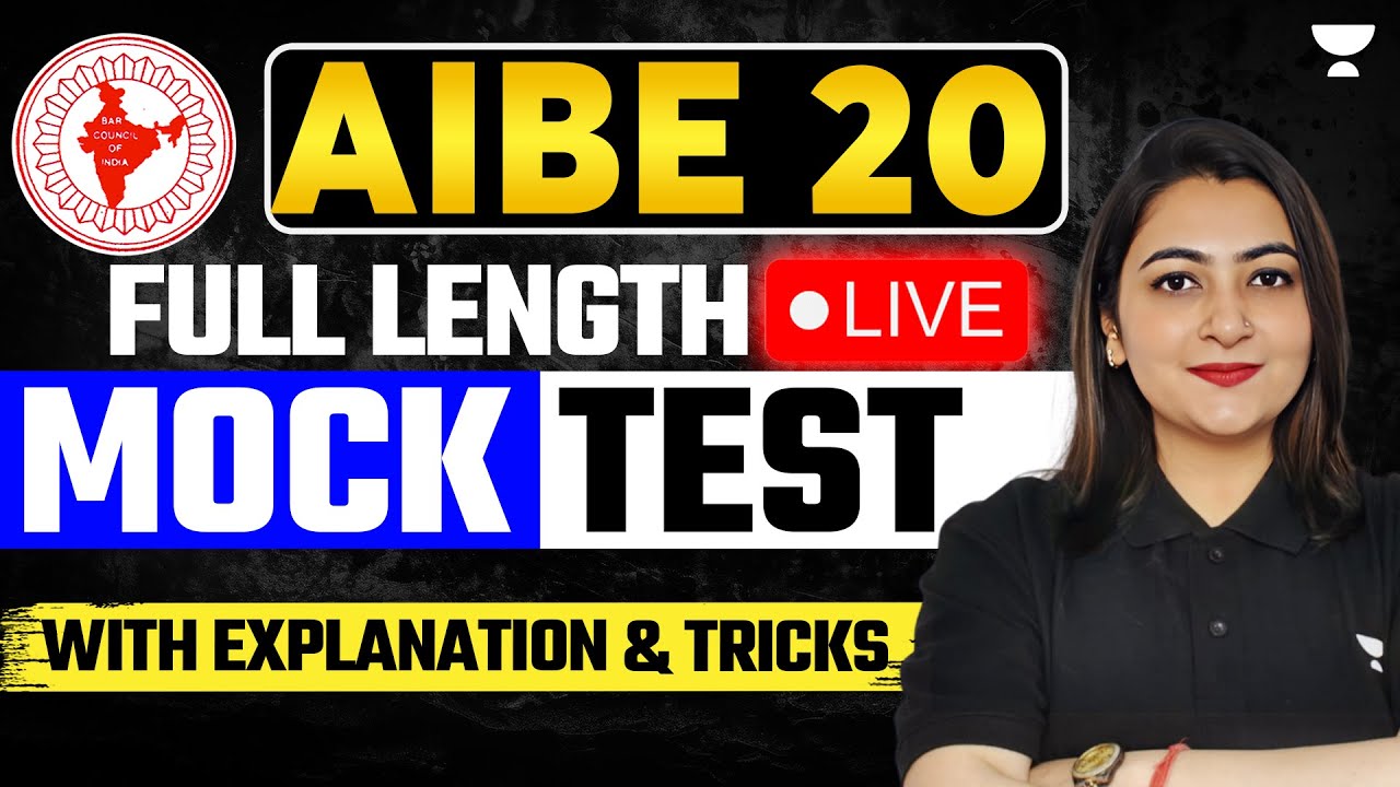 🔥 Full Length Live Mock for AIBE 20 | 100% Success Strategy | All India Bar Exam | Apurva Vats