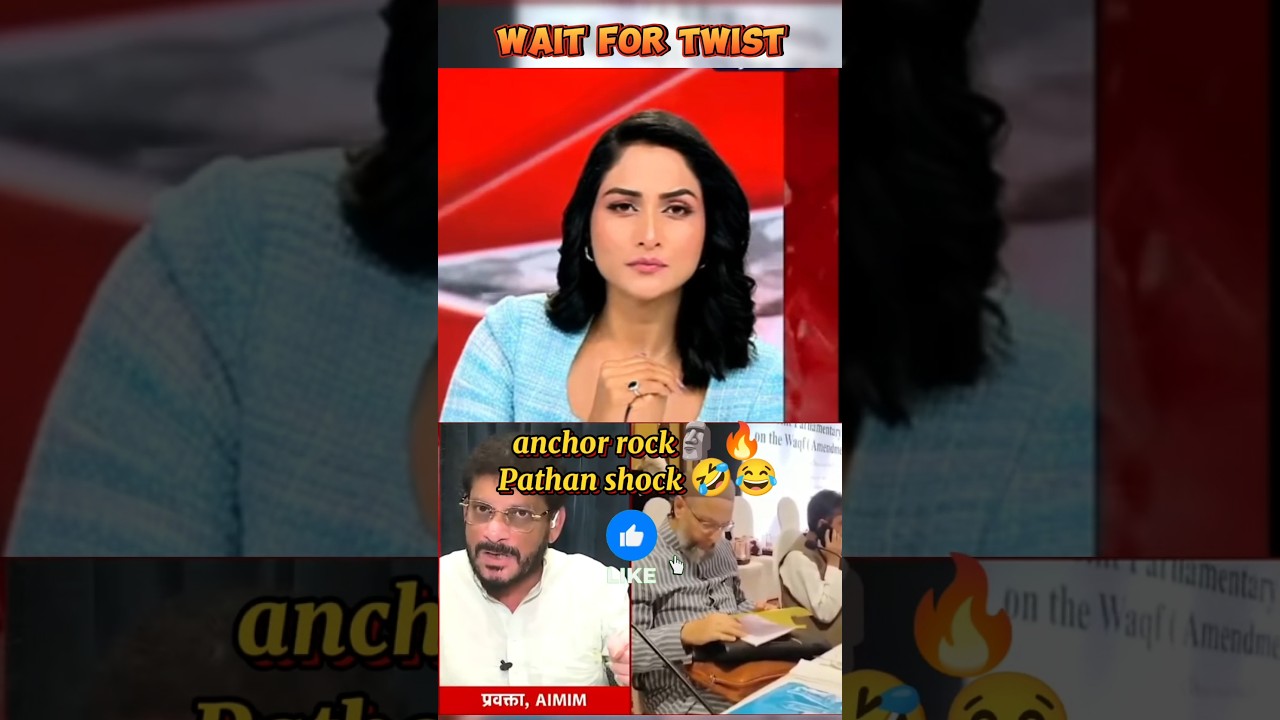 news anchor🗿|| savage reply waris Pathan shock 😲😂 #trending #funny #youtubeshorts #debate #jayhind🇮🇳