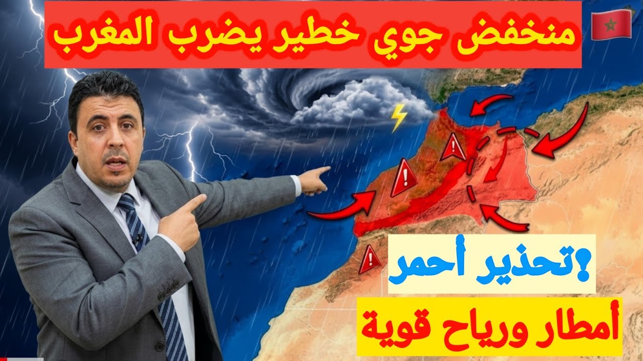 عاجل: منخفض جوي خطير يضرب المغرب اليوم! أمطار طوفانية و