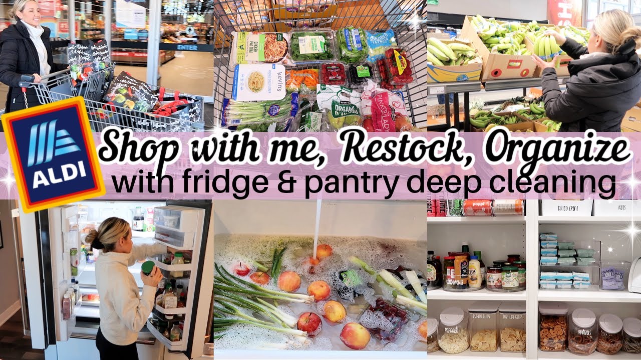 *NEW* 2024 ALDI SHOP WITH ME RESTOCK & PREP PANTRY & FRIDGE DEEP CLEAN AND ORGANIZE TIFFANI BEASTON