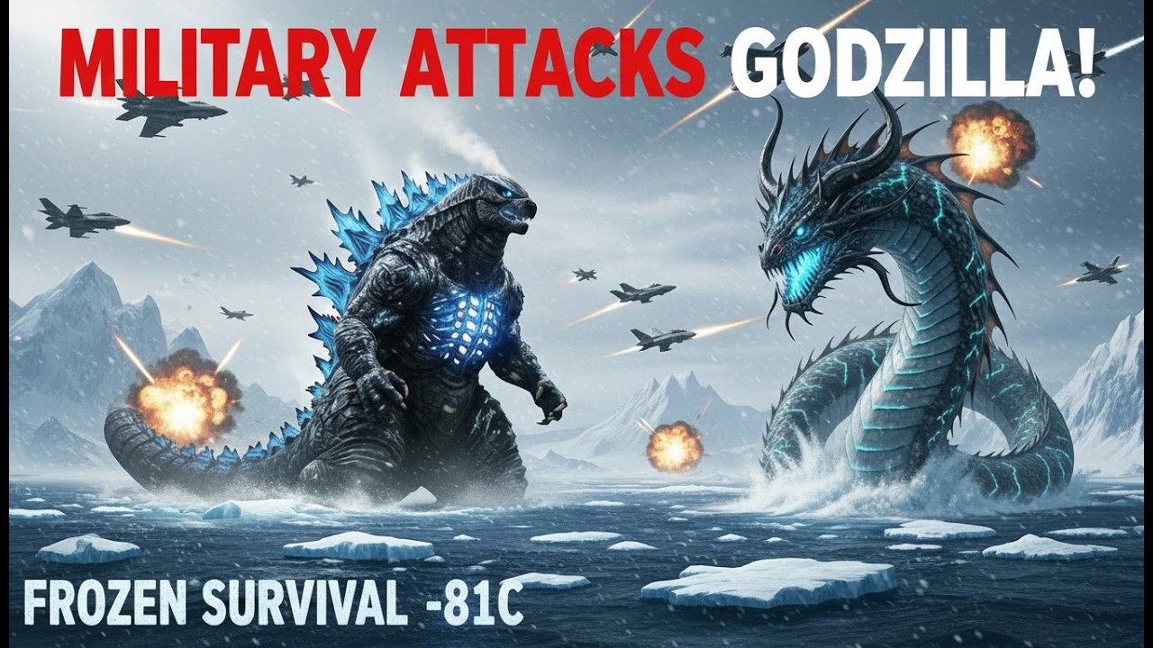 Godzilla vs Military Fleet – Leviathan Joins the Battle! (Frozen Ocean Chaos)/Epic Titan Battle