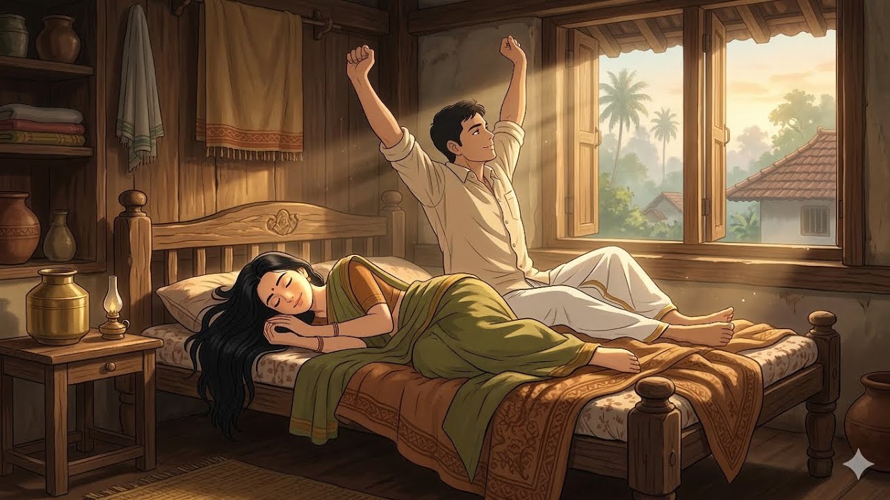 Indian Village Couple Life | Morning to Night Routine (Ghibli Inspired AI)