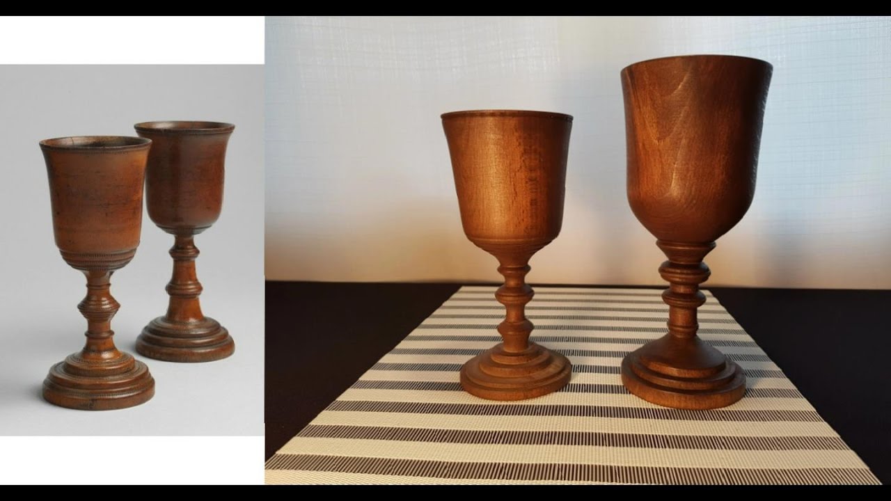 Woodturning Georgian His And Hers Wine Goblets