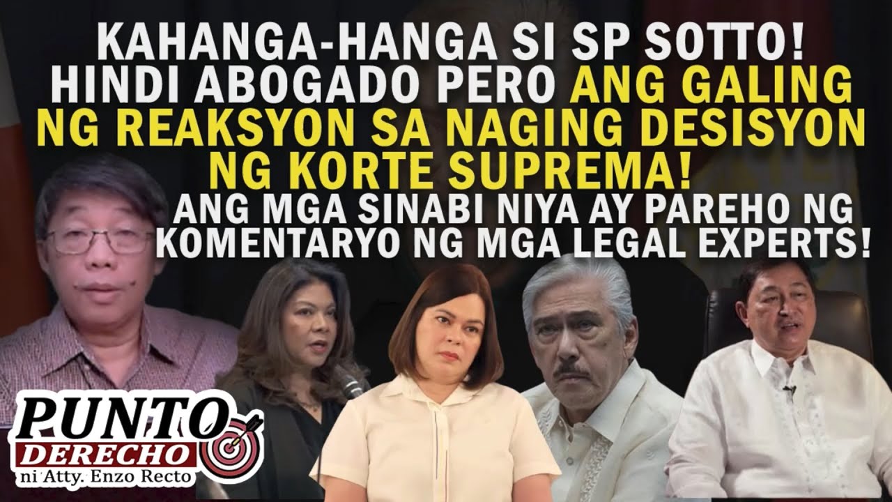 KAHANGA-HANGA SI SP SOTTO! ANG MGA SINABI NIYA AY PAREHO NG KOMENTARYO NG MGA LEGAL EXPERTS!