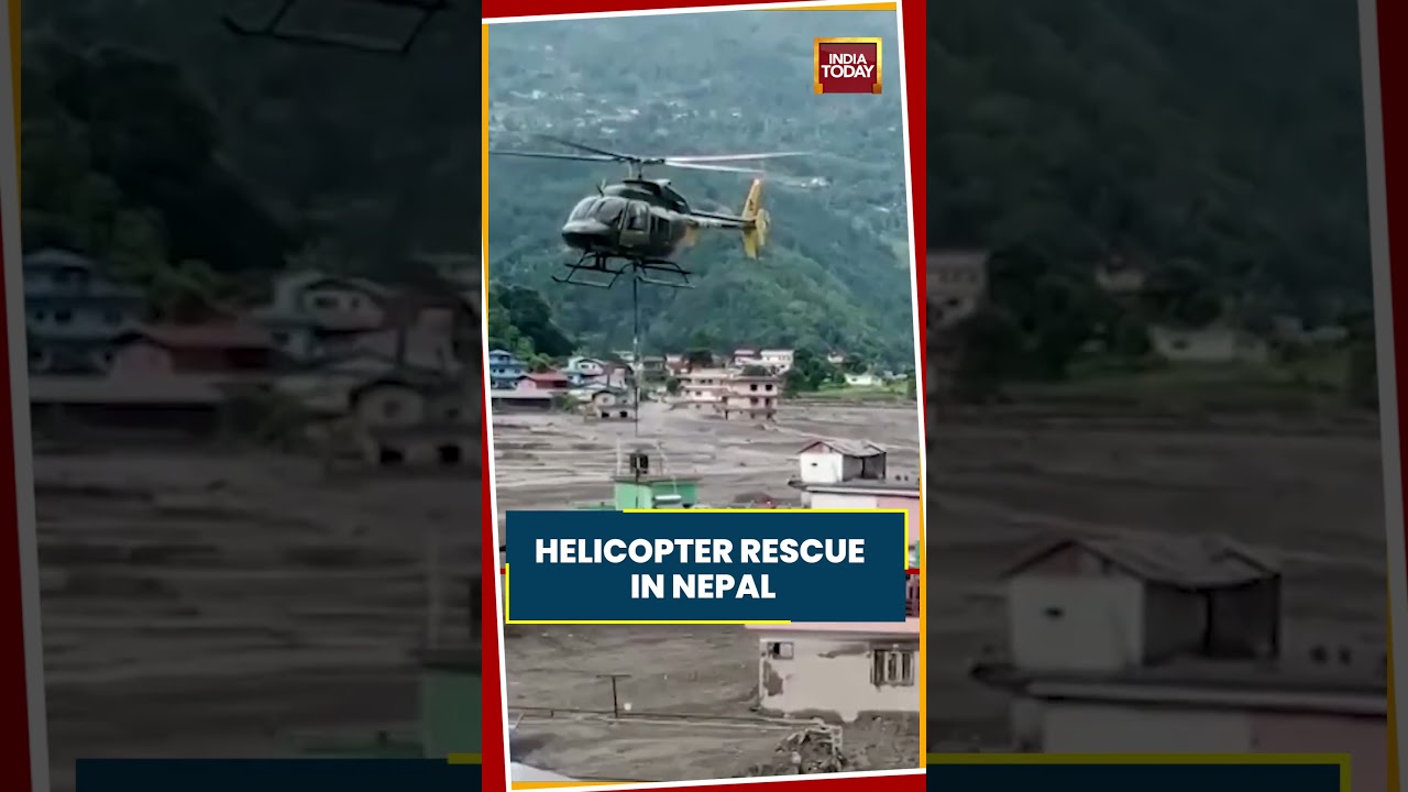 Nepal Floods: Nepal Army Releases Helicopter Rescue Footage After Deadly Floods #nepalflood #nepal