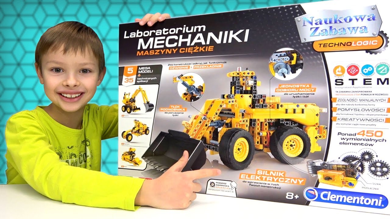 Laboratorium mechaniki maszyny ciężkie clementoni naukowa zabawa technologic