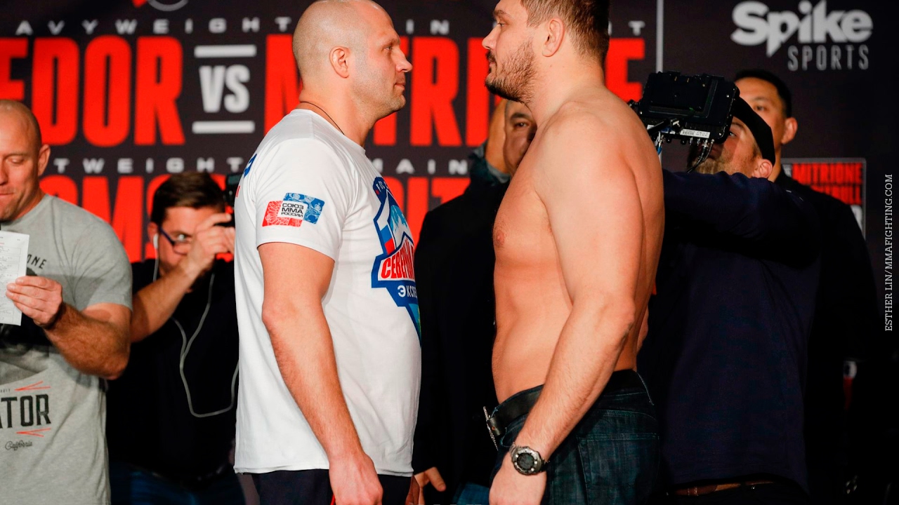 Fedor Emelianenko vs. Matt Mitrione Weigh-In Staredown