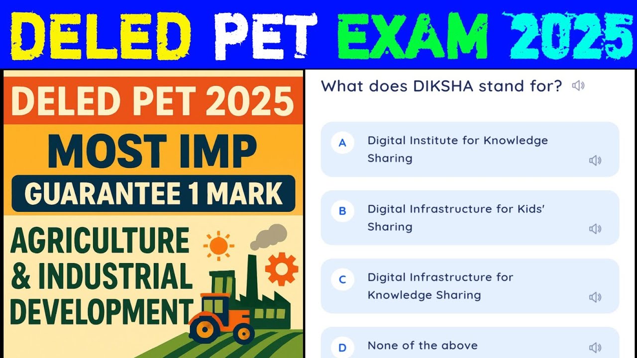 DELED PET 2025. AGRICULTURAL & INDUSTRIAL DEVELOPMENT EXPLANATION.