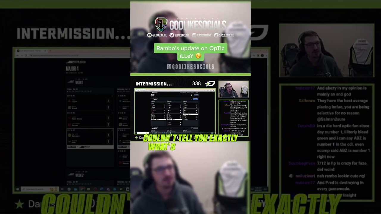 Rambo Gives Update on OpTic iLLeY and Him Being Lost About The Team! #shorts #callofduty #esports #g