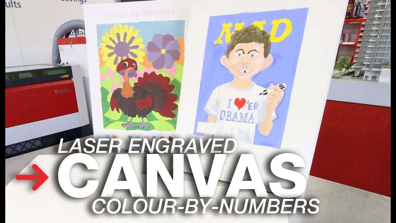 Laser engraved canvas | Paint by numbers kit | DIY colour by numbers