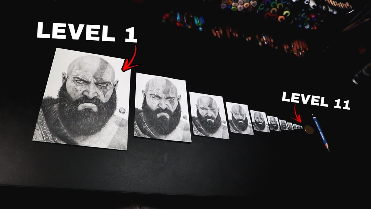 O MENOR DESENHO REALISTA QUE JÁ FIZ NA VIDA (Kratos God of War)