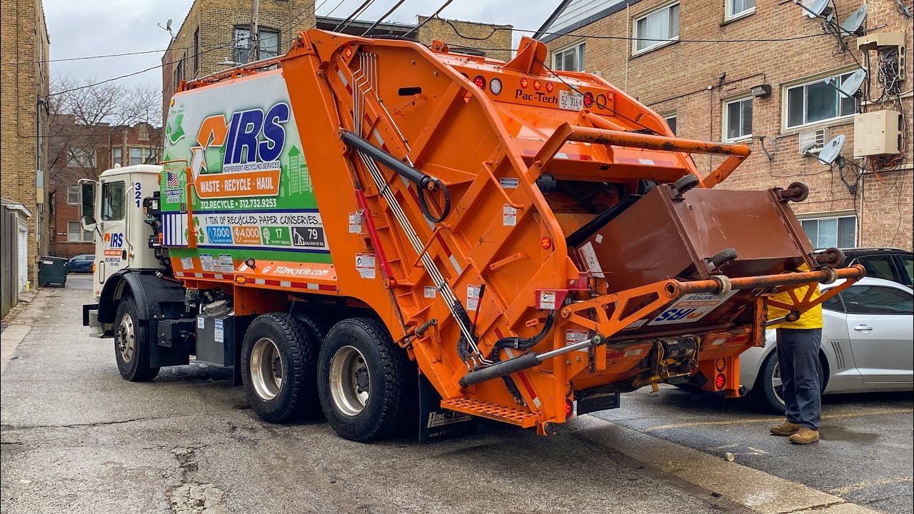Independent Recycling Services Mack MRU Pac-Tech Rear Loader Garbage Truck