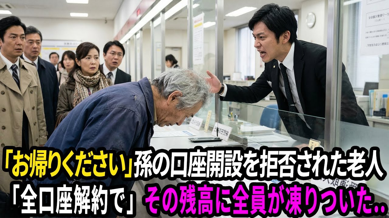 「迷惑だ、帰れ！」孫の口座開設を拒否された貧しい老人。直後、「全額解約で」と差し出した通帳の残高30億円に、支店長と行員が震え上がった…