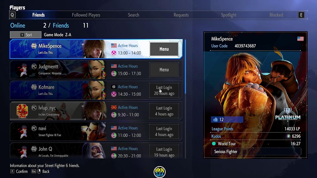 SF6 Online Vs Followers....