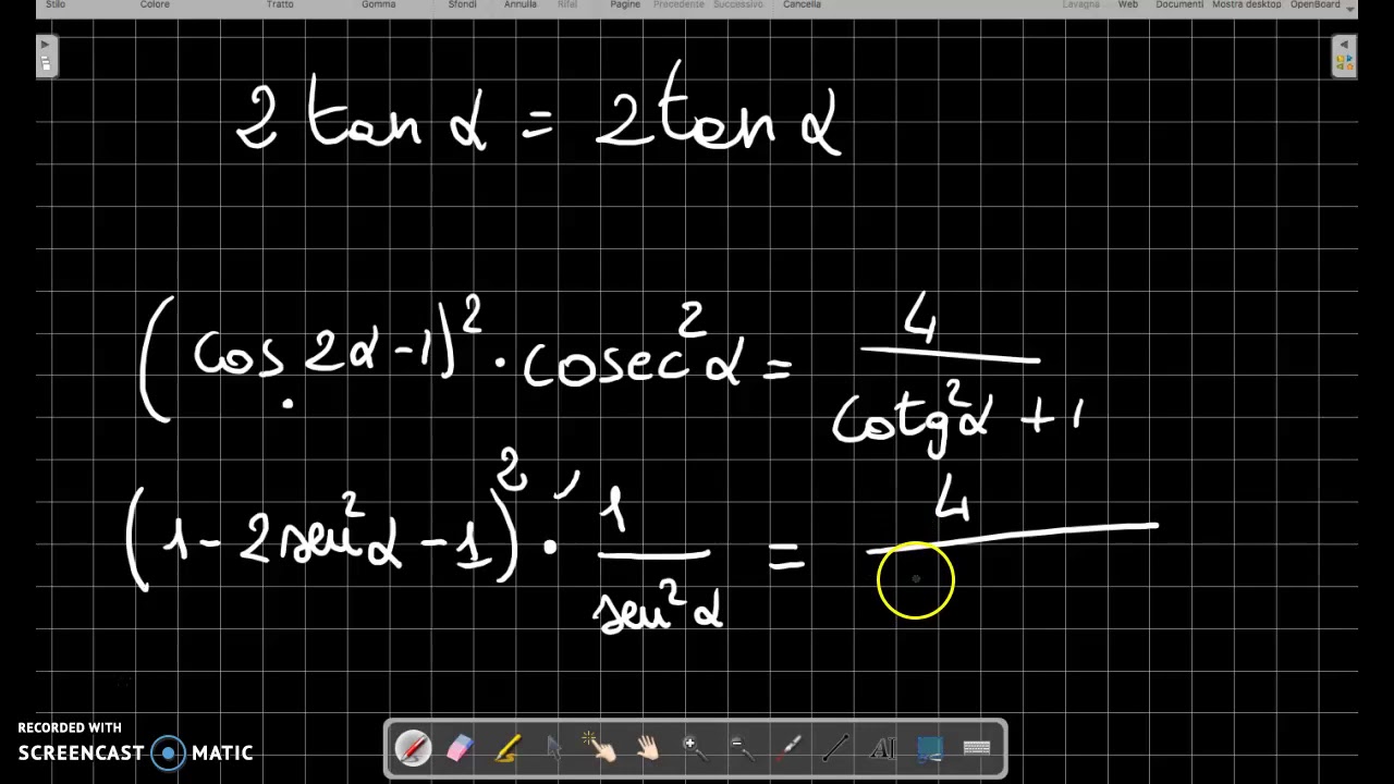 ESERCIZI FORMULE DUPLICAZIONE - GONIOMETRIA