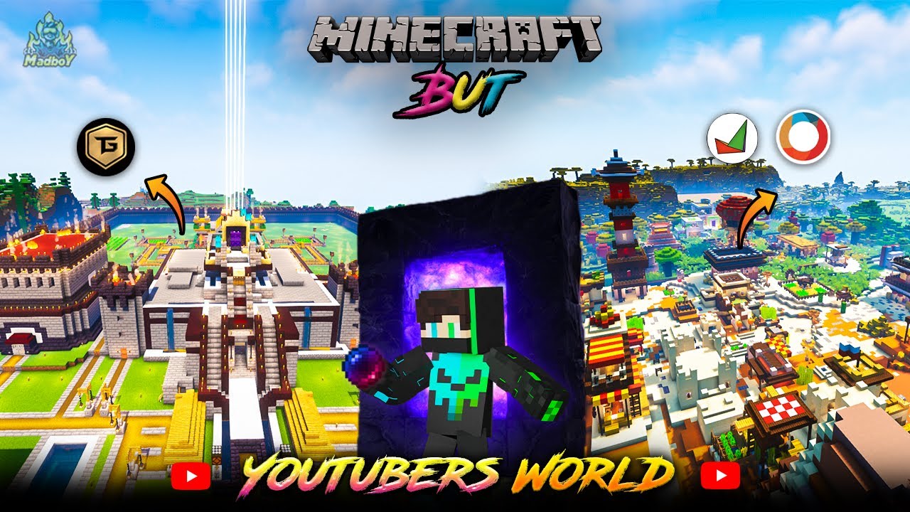 Minecraft, BUT I Can Teleport into Youtubers World 😱 | in Telugu | Maddy Telugu Gamer