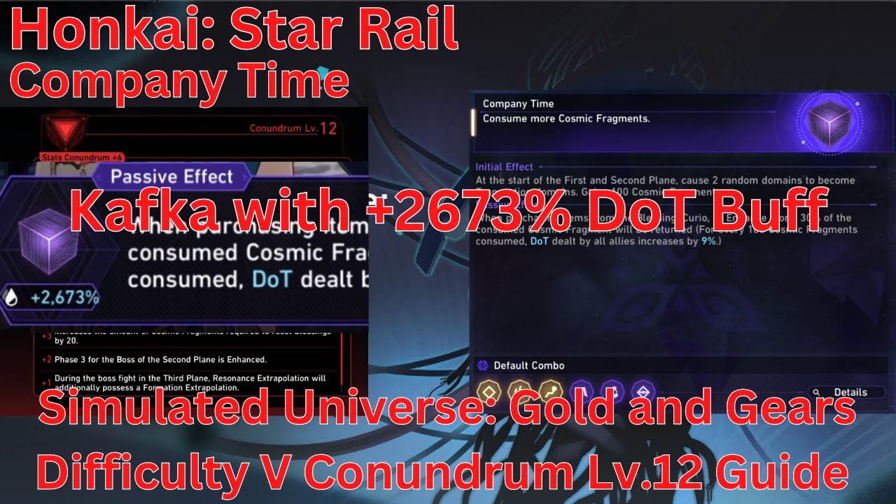 SU: Gold and Gears Company Time Kafka with 2673% DOT buff Conundrum Lv.12 Guide【Honkai Star Rail1.6】