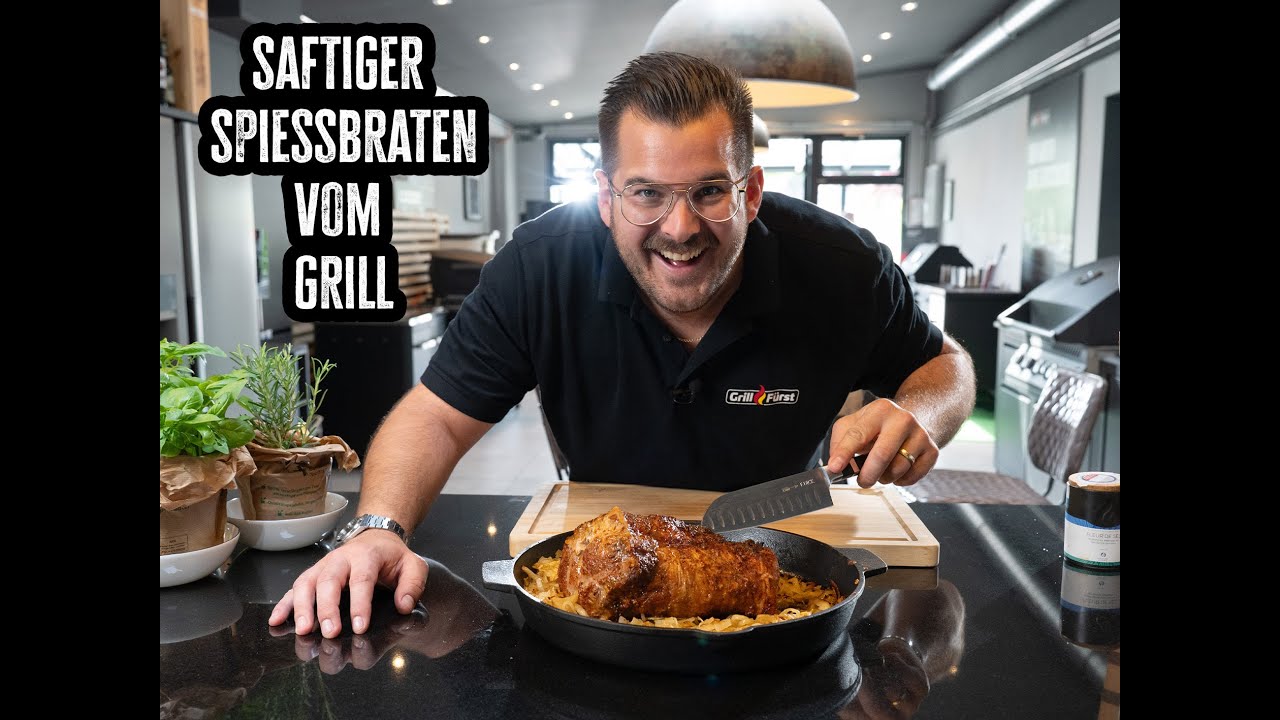 Saftiger knuspriger Spießbraten vom Drehspieß auf dem Grillfürst Independence P530 smart