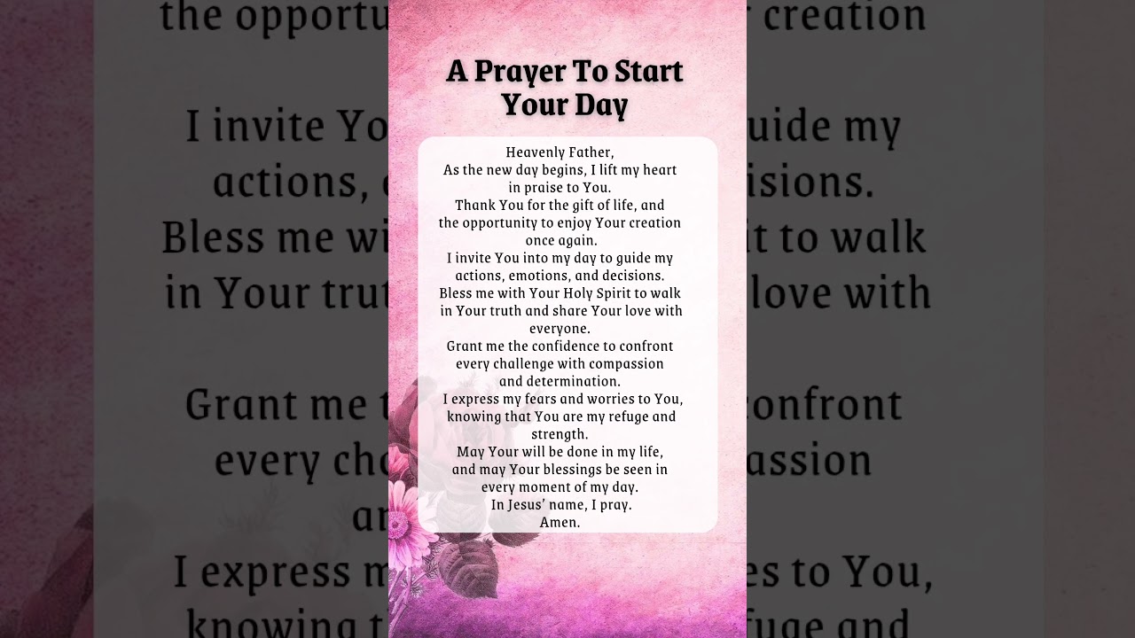A Morning Prayer For Today | A Prayer To Start Your Day