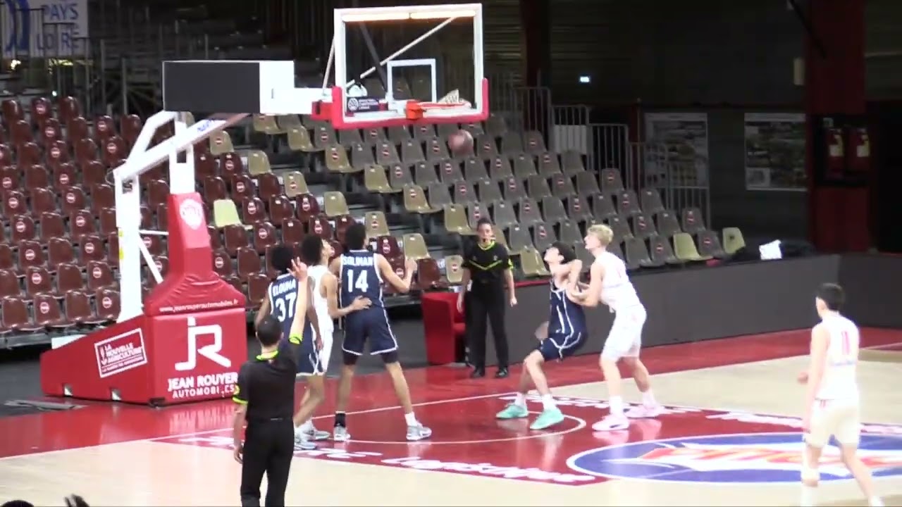 3pts buzzer Gabin Lefort (U18 Cholet-P&ocirc;le France 11-02-24)