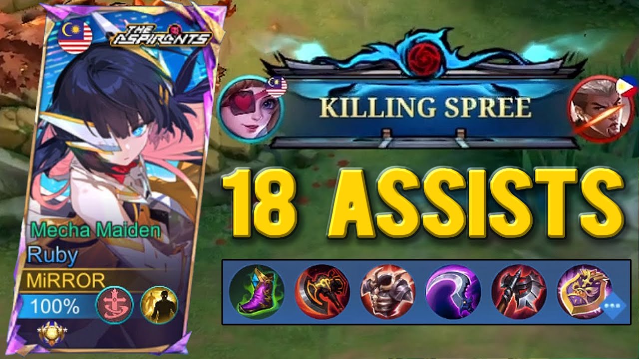 18 ASSISTS Ruby Mythic Gameplay! - Mobile Legends Ranked