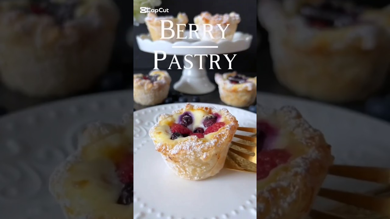 Easy Berry Cream Cheese Pastry Cups | Puff Pastry Dessert Recipe Quick Summer Treat #viral #dessert