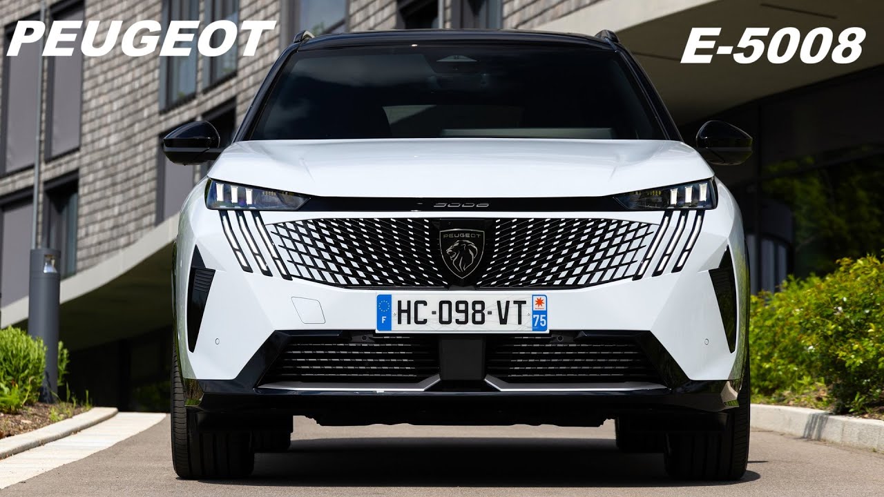 Новый электрический кроссовер Peugeot E-5008 2025 года с двумя двигателями и тремя рядами сидений
