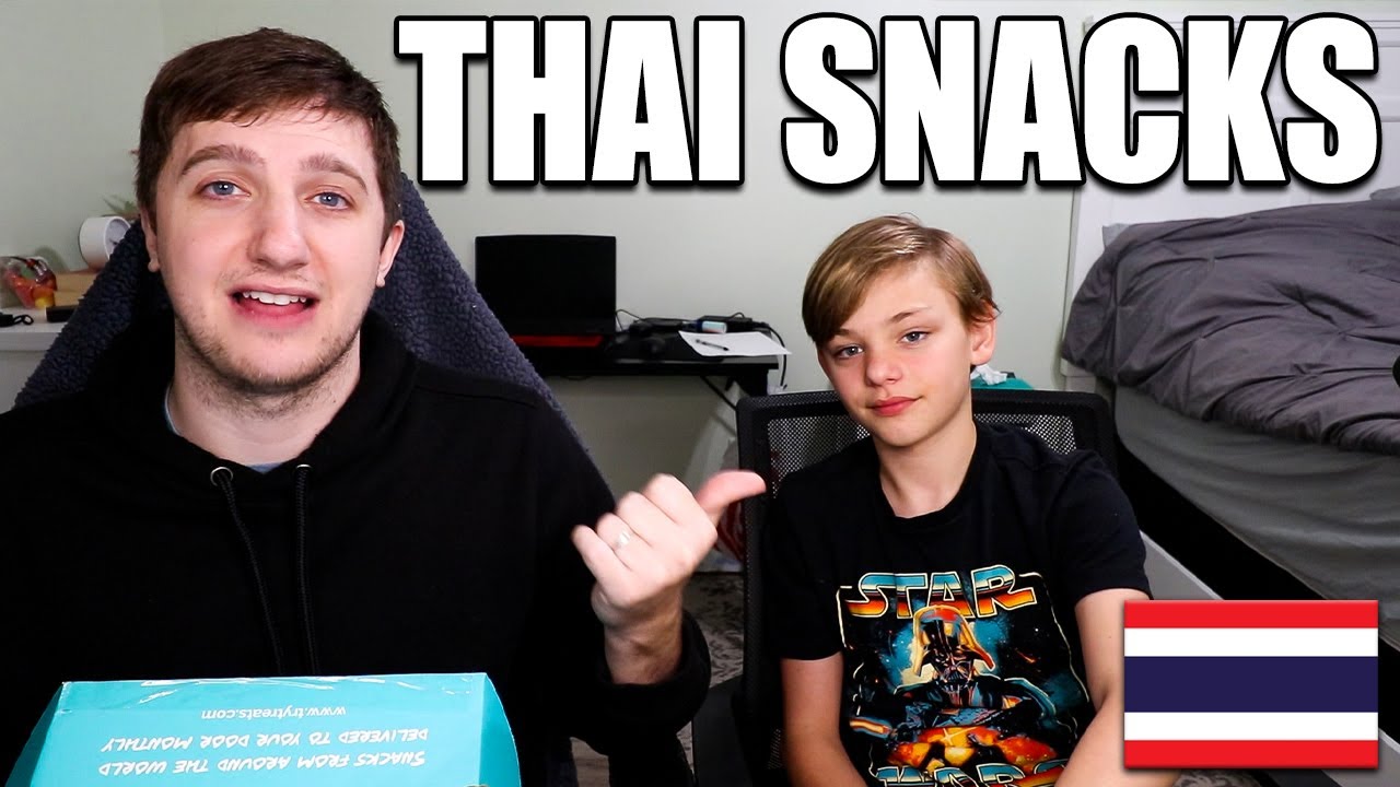 Americans Try Thai Snacks for the First Time (My Cousin Tries Thailand Food)