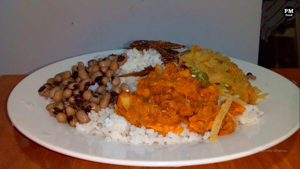 ASMR Eating Rice & Curry 🍚 | White Rice, Lentil Curry, White Beans, Radish Curry & Fried Anchovy