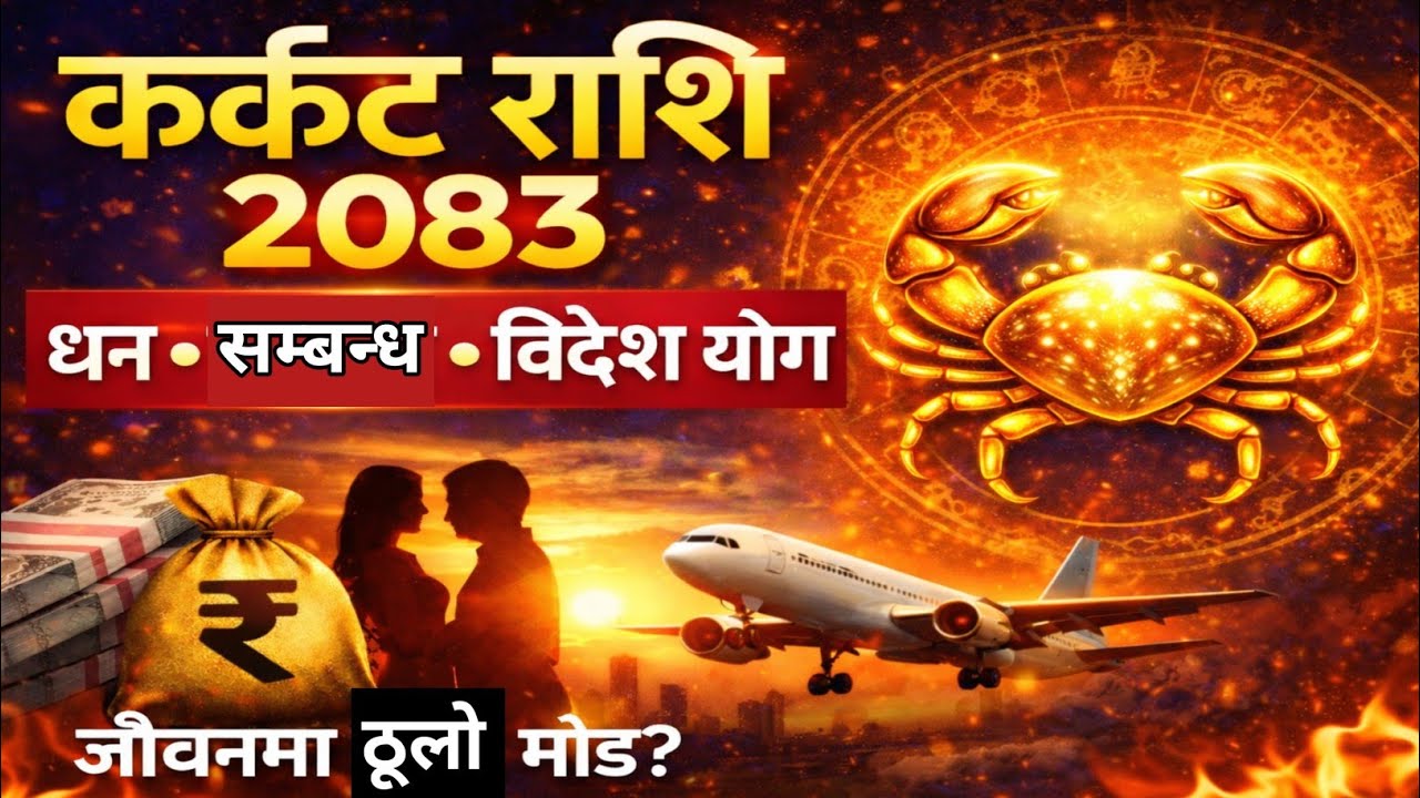 कर्कट राशि २०८३ वार्षिक राशिफल 🔥 जीवनमा ठूलो परिवर्तन? धन, प्रेम र विदेश योग! कर्कट राशि 2083 ||