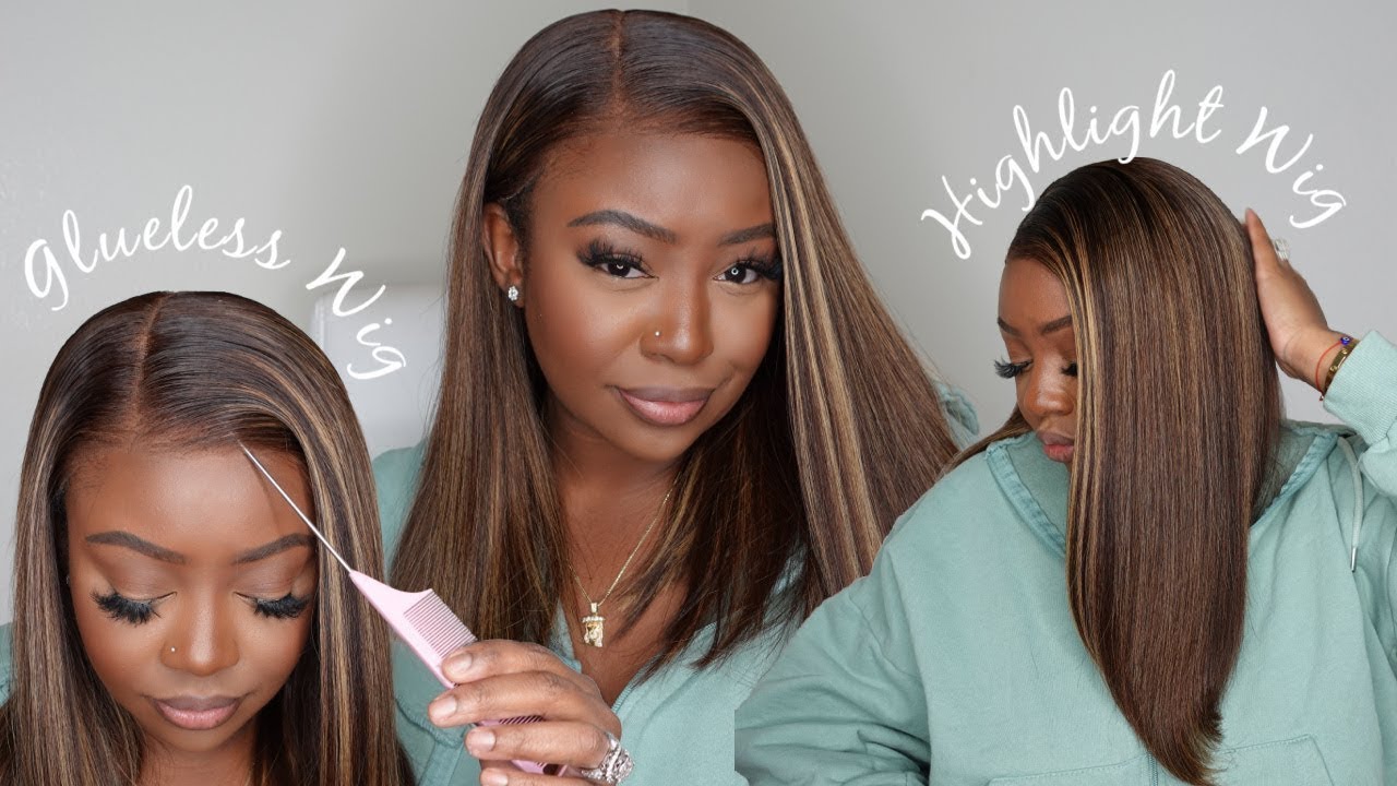 🔥Sleek Rich Brown Highlight Lace Wig 🍫🤎100% Glueless Install👏ft  Myfirstwig