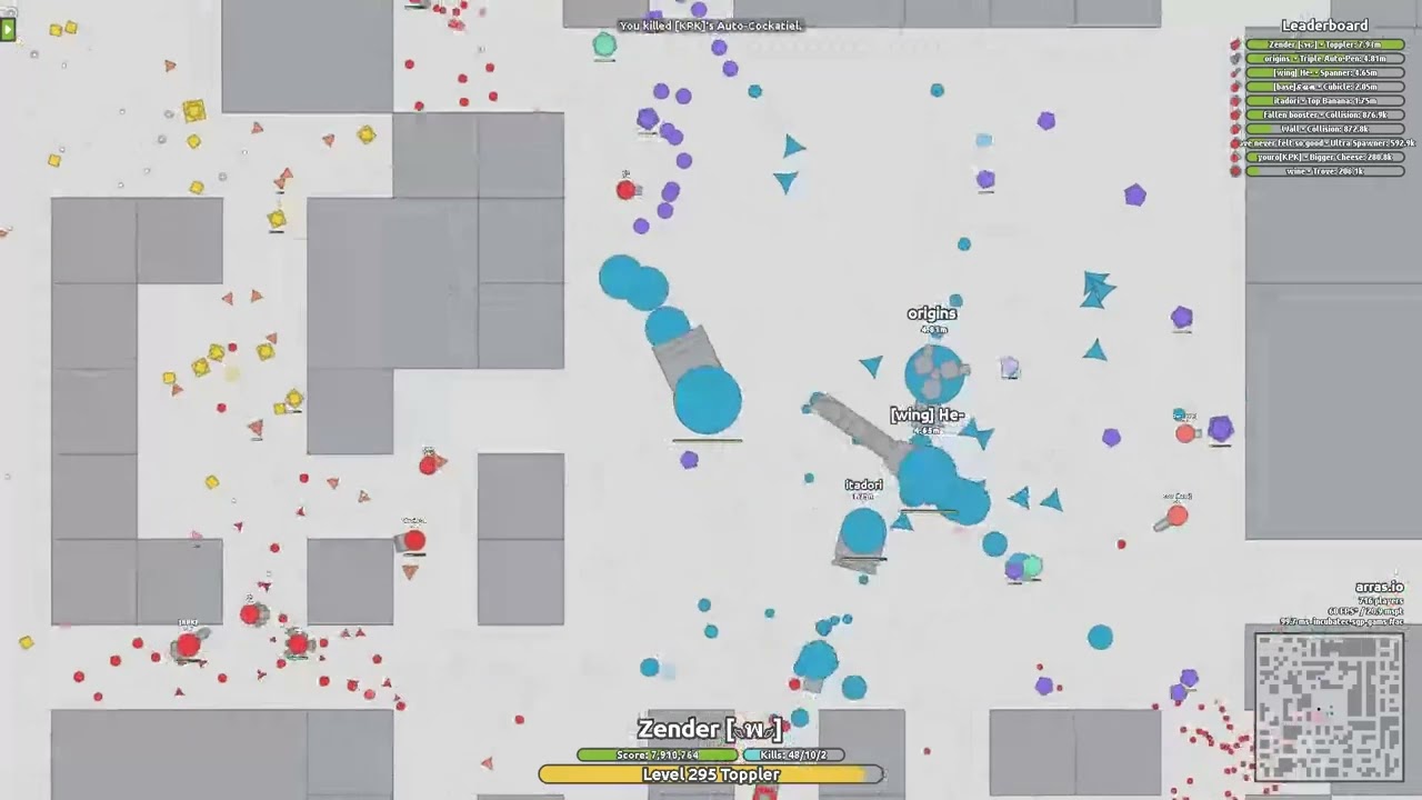 Arras.io 10m Toppler (Growth Arms Race Maze Squads)