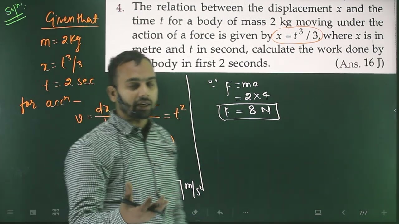 Pfp-4 work ,power &energy 11th physics numericals based on work done by variable force