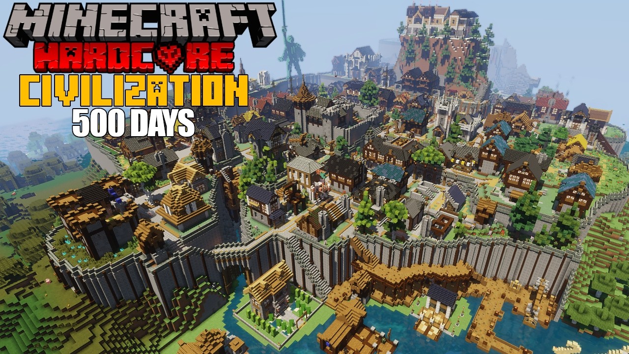 I Spent 500 Days Growing My Civilization In Minecraft Hardcore