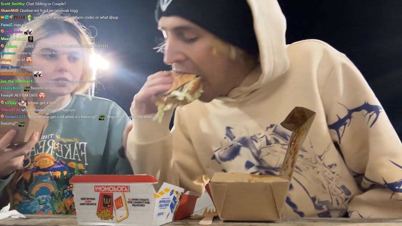xQc & Aiko Eat McDonald at Tables