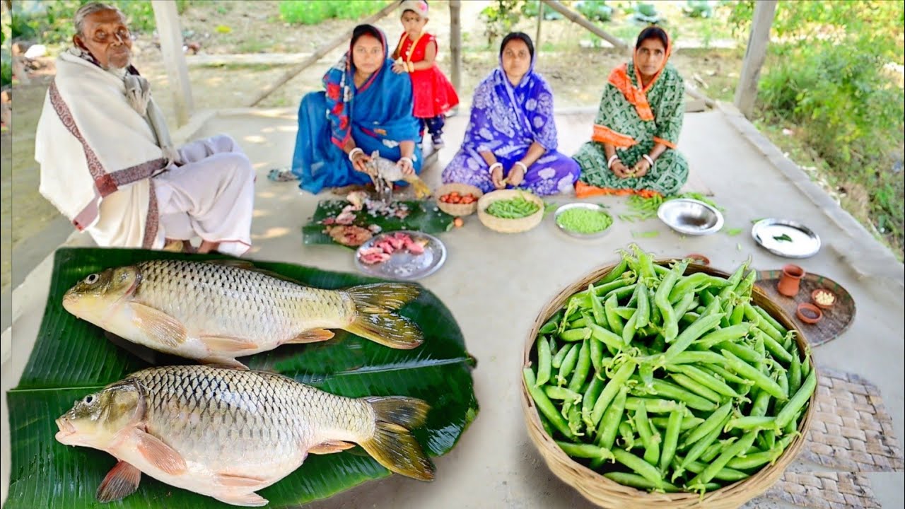 আমেরিকান রুই মাছের কালিয়া সাথে মটর শুটির কোপ্তা কারি রান্না আর দুপুরে খাওয়া দাওয়া
