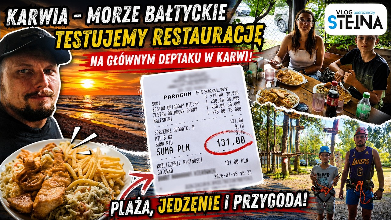 Testujemy jedzenie i restauracje na gł&oacute;wnym deptaku w Karwi nad morzem // Vlog podr&oacute;żniczy Steina