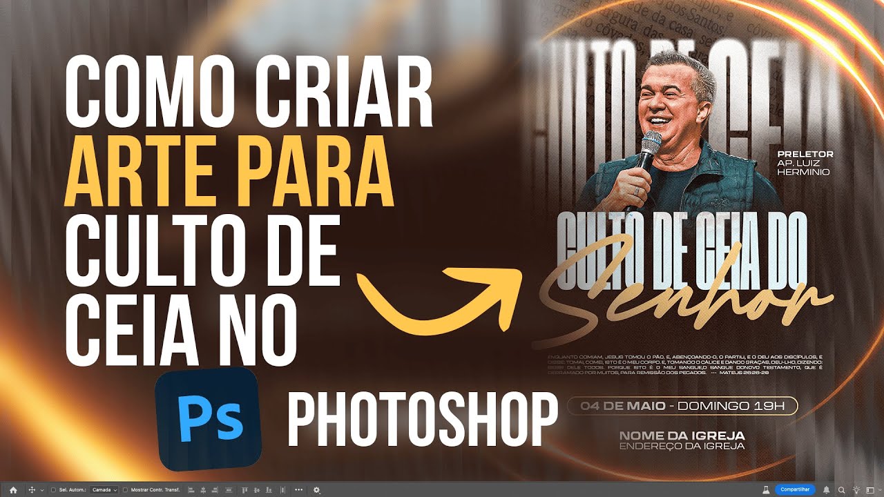 Como Criar Arte para Culto de Ceia no Photoshop | Design para Igrejas