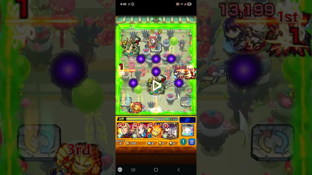 モンスト　ジョカ&フッキ超究極。キャラ少なすぎて危なかった(笑
