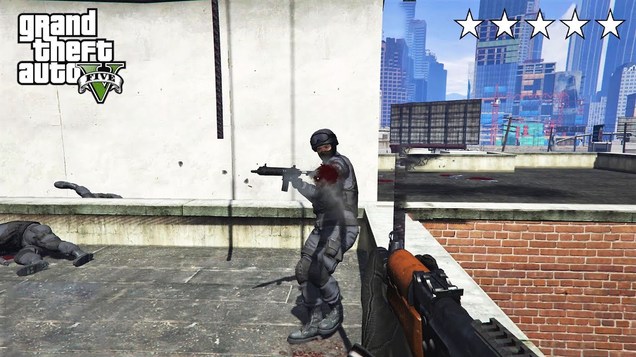 GTA 6 - Franklin’s FIRST PERSON FIVE STAR COP BATTLE (GTA V Funny Moments)