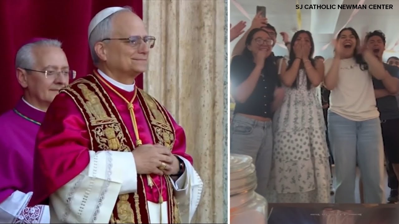 San Jose State students throw 'pope reveal party' and record their reactions to Leo XIV announcement