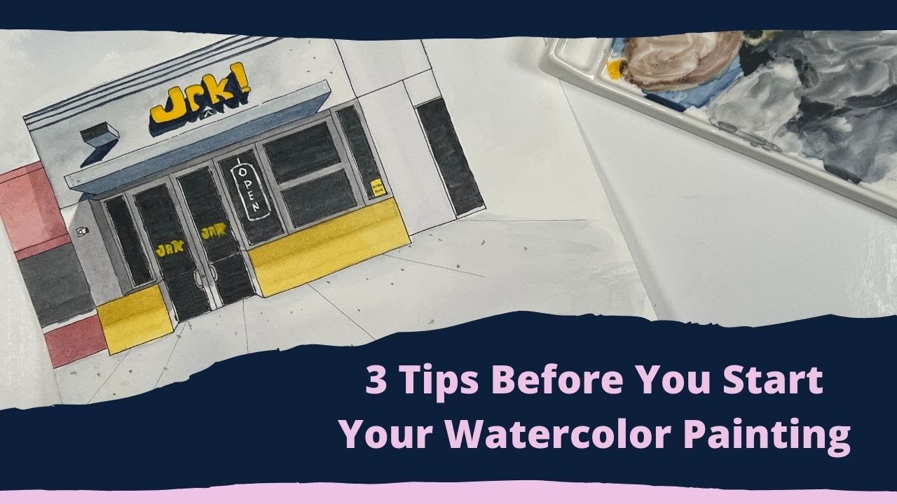 Building Sketch Part 1, Using a Ruler + 3 tips to consider Before Starting a Watercolor Painting!